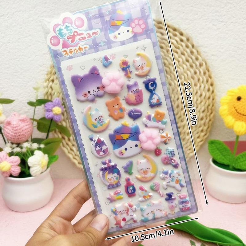 3D Cute Animal Butt Stickers Plush Pinched Happy Buttocks Sticker Stress Ease Puffy Sticker For Diy Scrapbook Phone Case Decal