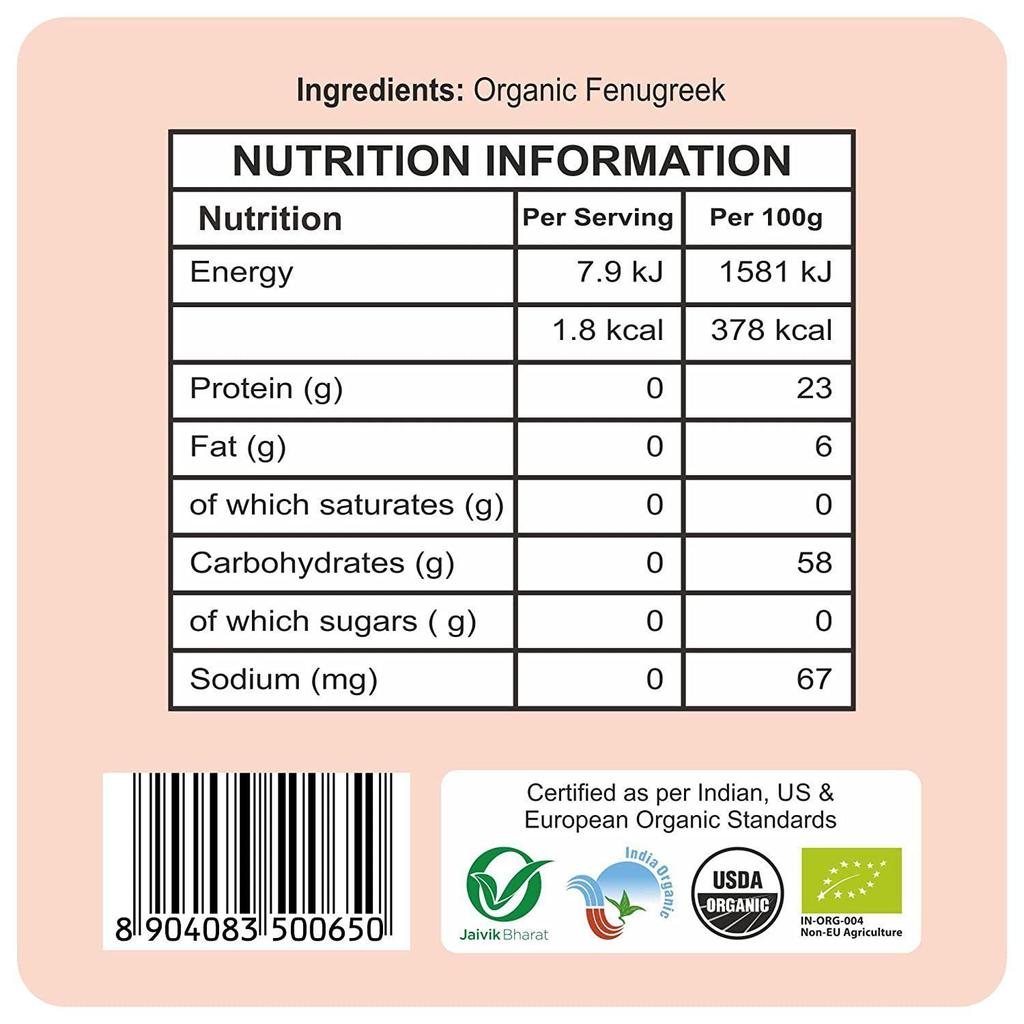 24 Mantra Organic Fenugreek Seeds 100g
