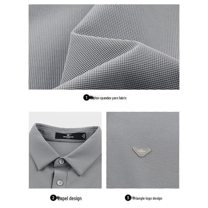 SEPTWOLVES Men's Casual Long Sleeve Polo Shirt