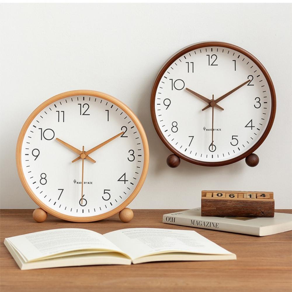 High-end Wooden Desk Clock 8/10 Inch Solid Wood Table/Wall Clock for Home Decor Study Room Living Room Office Desk /Wall Clock