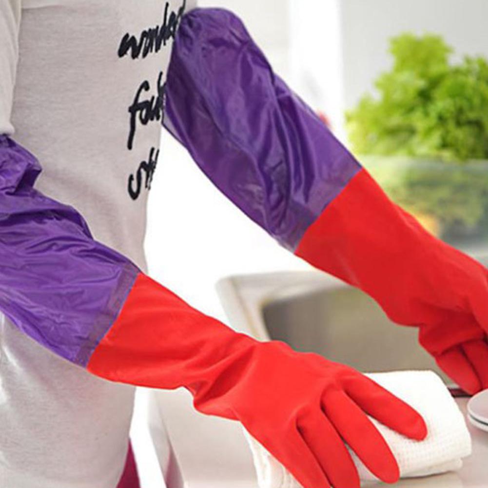 Accesorio de moda Caucho Látex Tareas del hogar Puño largo impermeable Cuenco Par Ropa