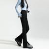 Damen Schwarz High-Waist Schlagjeans mit Schlitzen, Petite Slim Fit, Herbst/Winter.