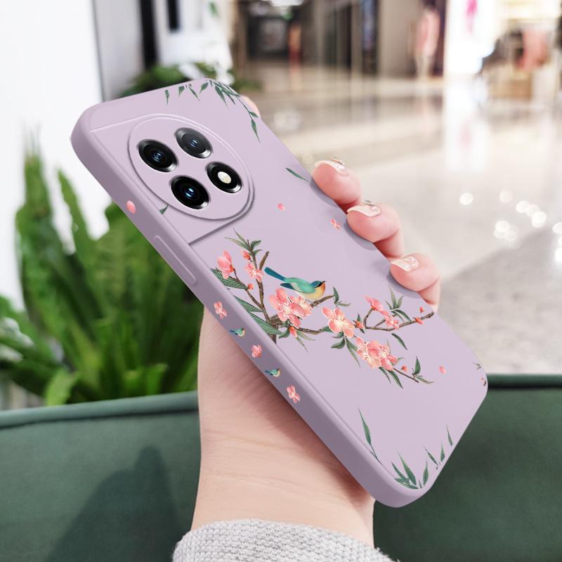 Falling Sakura Phone Case For Oneplus 13 13R 12 12R 11 11R 10 10R 10T 9R 9RT 9 8T 8 7 7T Pro 5G Liquid Silicone Cover