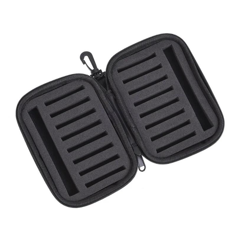 Portabale Fly Fishing Lure Spinner Spoon Bait Black Storage Box Professional 16 Slots Hard EVA Storage Case Container Bag