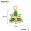 CARLIDANA Stainless Steel Multi-Color Natural Stone Jewelry Charm Fan Round Pendant for DIY Necklace Earrings Accessories