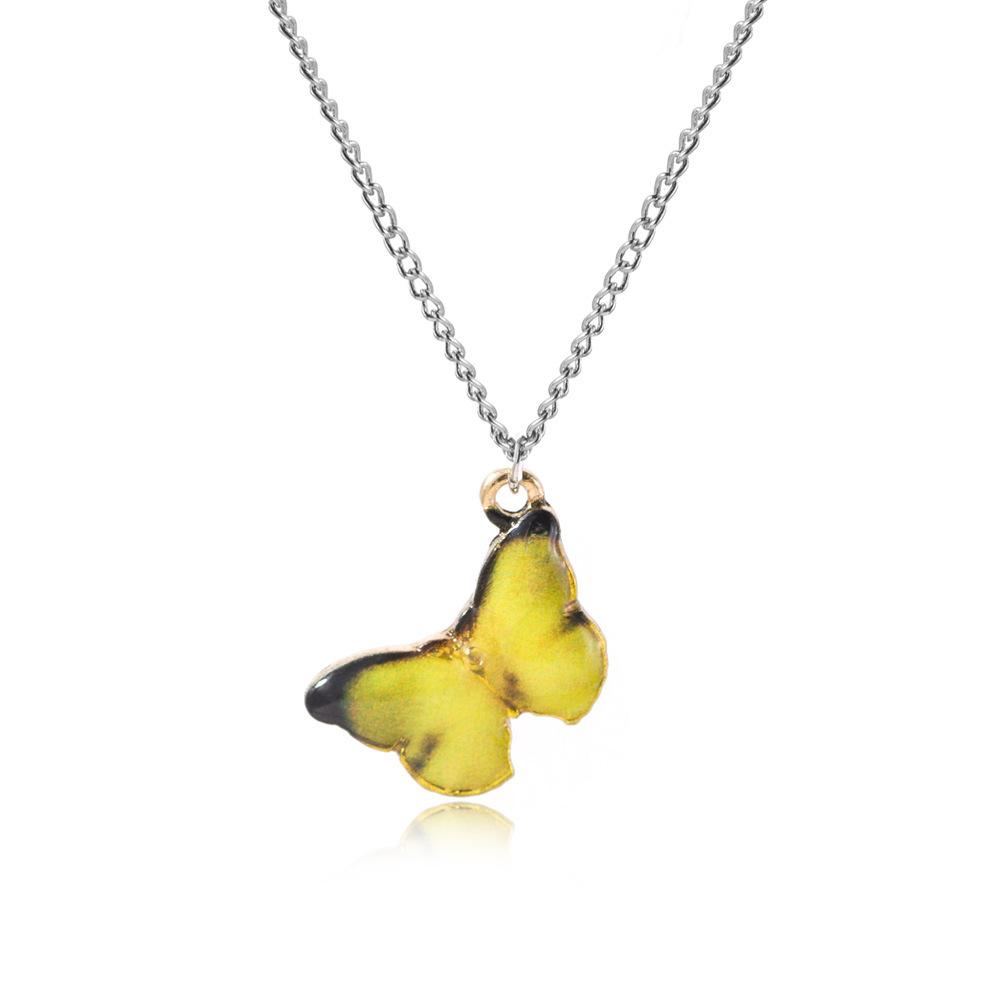 

Charm Trendy Butterfly Necklace For Women Available In Yellow Blue Purple And Colors Pink жёлтый