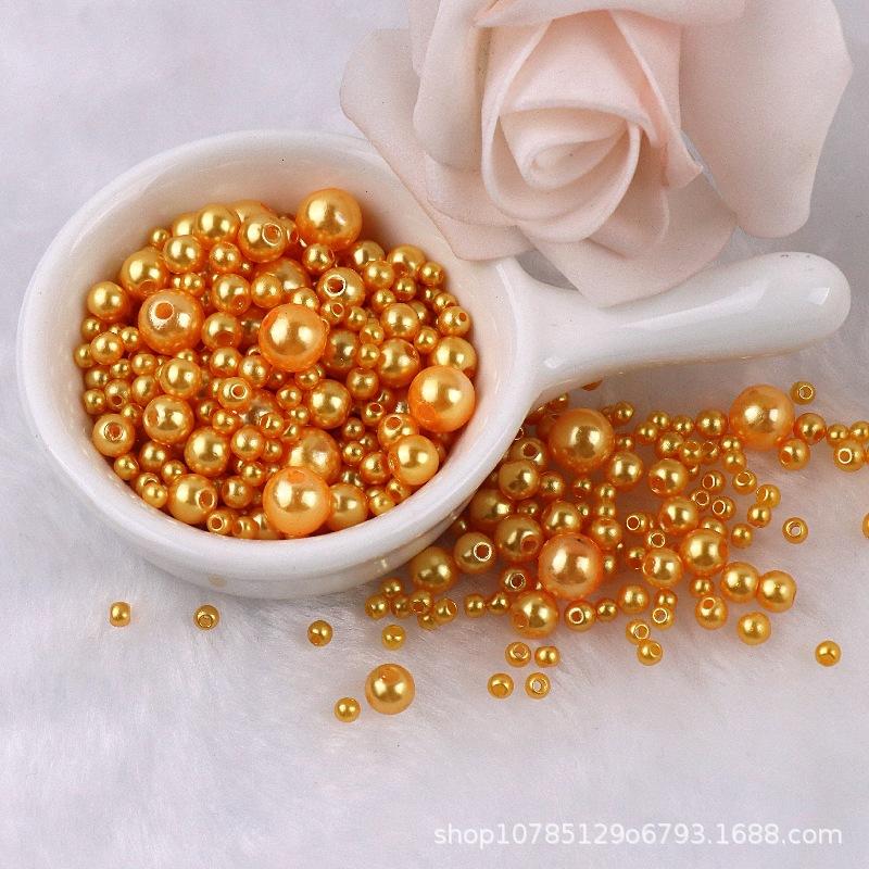 3-8mm Straight Hole Round ABS Imitation Pearl Multicolors Round Acrylic Beads Loose Beads for DIY Craft Scrapbook Decoration