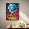 5D Diamond Painting Kit Full Moon Bats Pattern DIY Rhinestone Art Canvas Relaxing Craft for Home Wall Decor Gift Set Modern Art