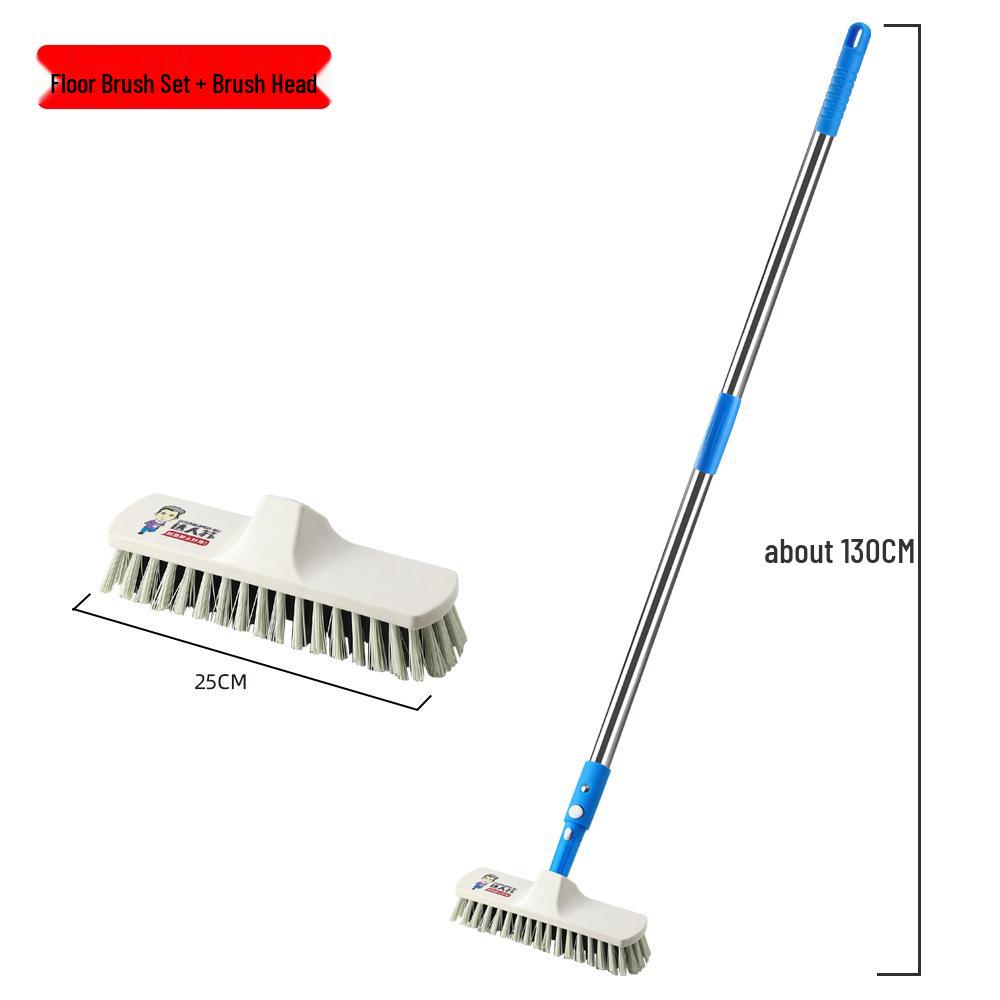 Shida Telescopic Floor Scrub Brush with Stiff Bristles for Bathroom, Toilet, and Outdoor Tiles