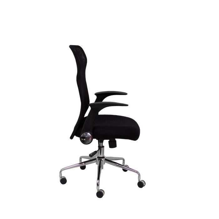 Chaise de bureau ergonomique PIQUERAS Y CRESPO Modèle 4031 - Tissu noir - Accoudoirs rétractables et inclinables
