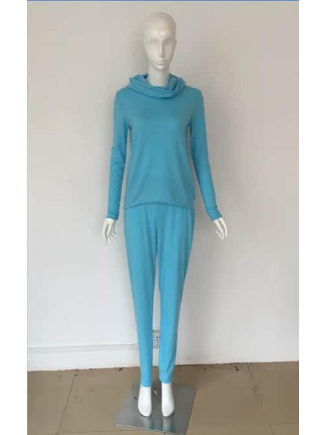Herbst/Winter Europäische & Amerikanische Damenmode Langarm Kapuzen-Sportbekleidungsset mit Bubikragen