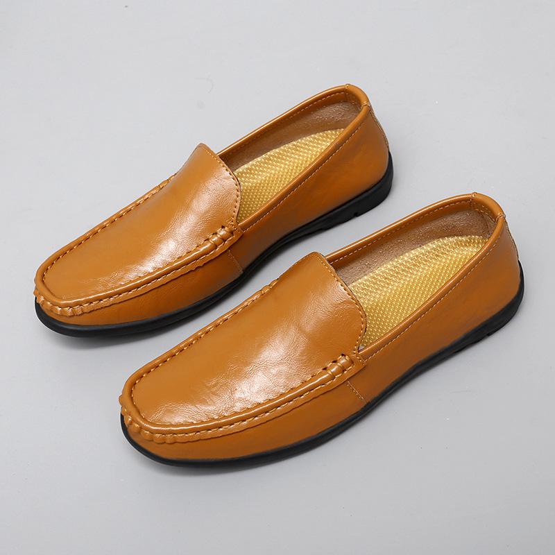Men s Leather Slip-On Driving Shoes - Soft Sole Casual Large Size 44