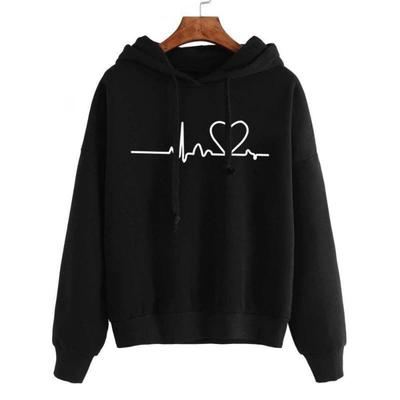 Hooded Sweater Women's Long-sleeved Top 2025 Autumn and Winter New Clothing Heartbeat
