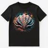 Buntes Farbspritzer-Muschel-Kunst-Grafik-Unisex-T-Shirt