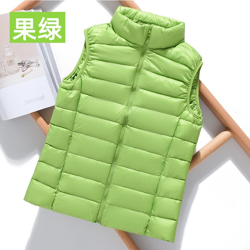 Light Down Vest Women's Short Stand-up Collar Slim Vest Autumn and Winter New Down Vest Large Size Vest Outer Wear Women