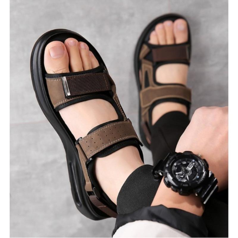 Fashion 2024 Summer Retro Fashion Platform Outdoor Beach Men's Sandals Designer New Soft Sole Casual Driving Men Shoes