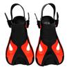 Swim  Short Training Open Heel Adjustable Snorkel Flippers For Kids Red