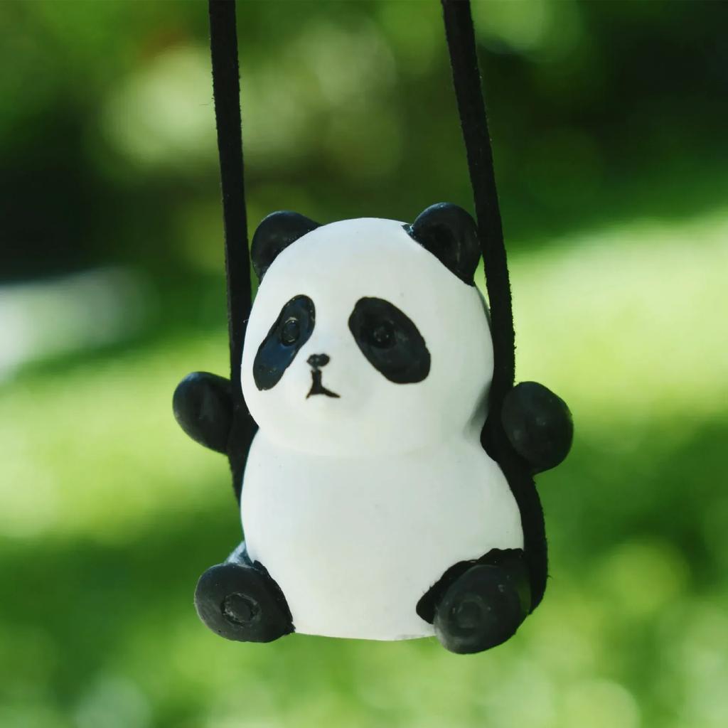 Auto Interior Pendant Cute Anime Panda Car Pendant Auto Rearview Mirror Pendant Hanging Ornaments Swinging Doll Car Decoraction