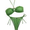 European And American New Cross-Hanging Neck Tube Top Split Two-Piece Bikini Sexy Shell Jewelry Beach Wear