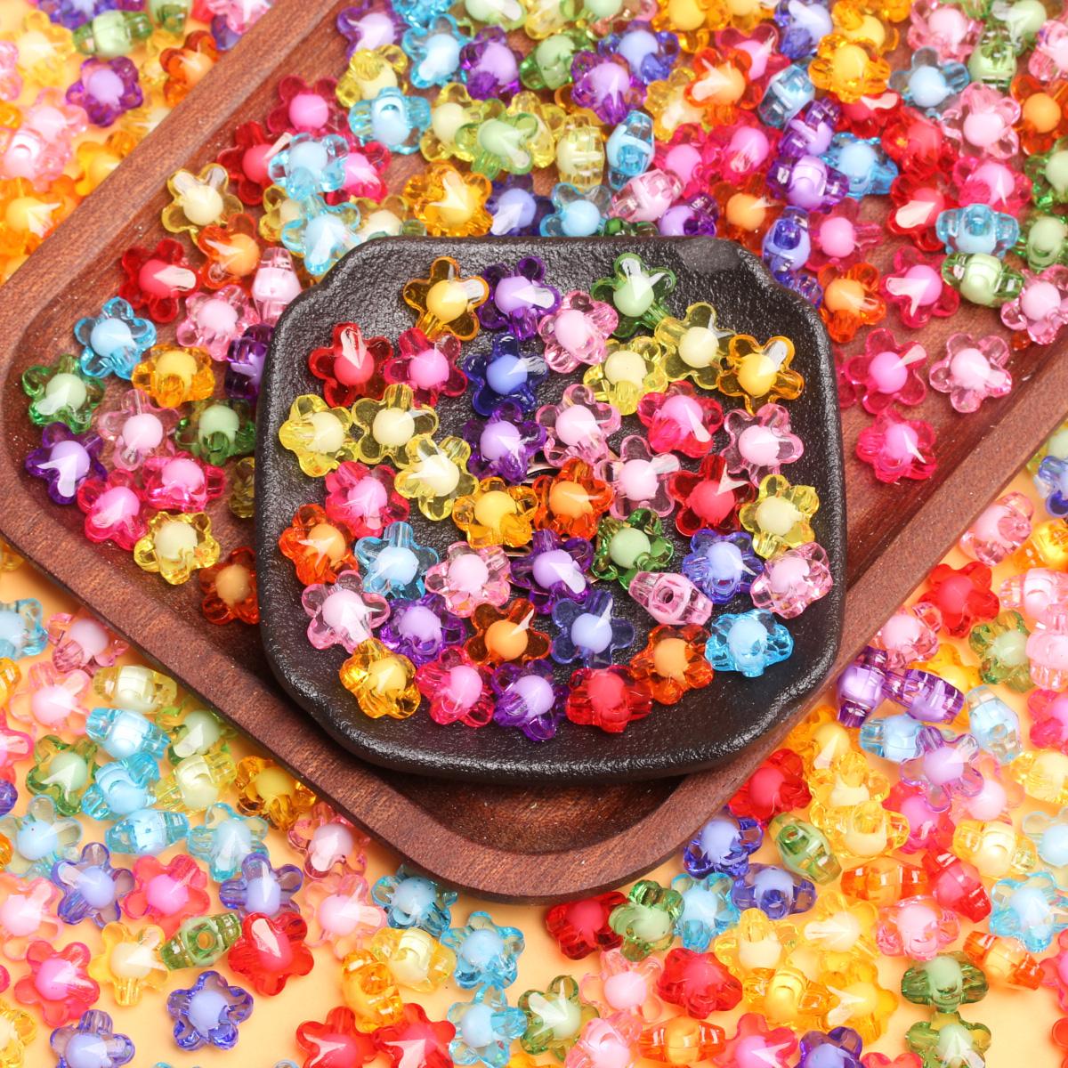 

500 г около 1350 шт. для изготовления ювелирных изделий DIY ремесленные цветочные бусины двухслойные 12 мм ожерелье браслет кулон