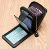 Genuine Leather Card Case Zipper Wallet Women Multifunctional Large Capacity Credit Card Holder
