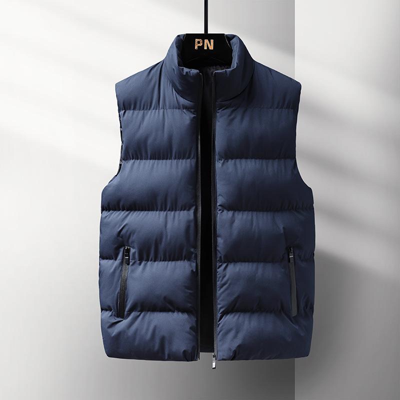 Men's Casual Stand Collar Cotton Vest Autumn Winter Plus Size Men's Warm Vest Jacket