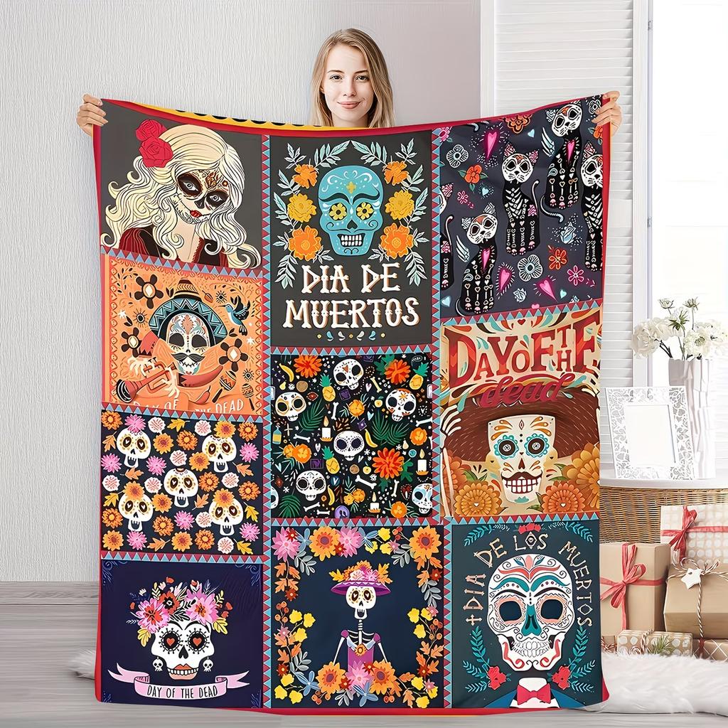 Pc Retro Owl Thin Blanket - Lightweight Flannel Throw for Sofa, Bed, Travel Livingroom and Bed - Digital Printing Fleece Blanket