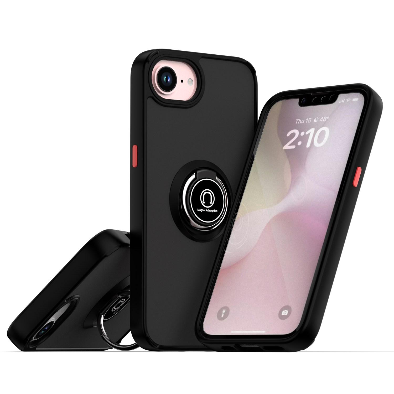 Apple 17e & iPhone 16e Full Coverage Anti-drop Silicone Case with Creative Ring Holder iPhone 16e