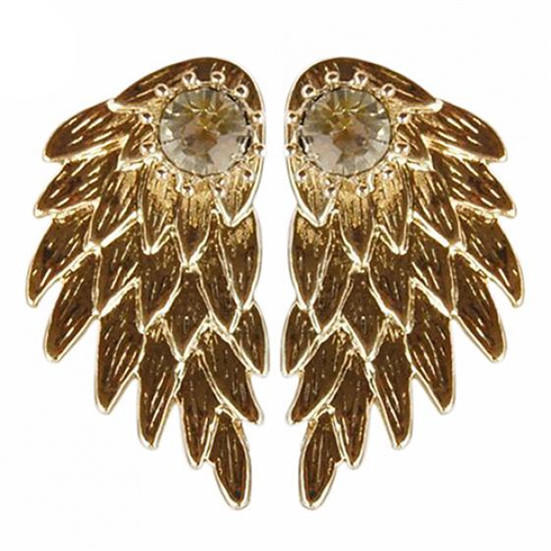 Aripi de înger pentru femei, cu incrustație de strasuri, din aliaj, pentru urechi, bijuterii de petrecere, cercei