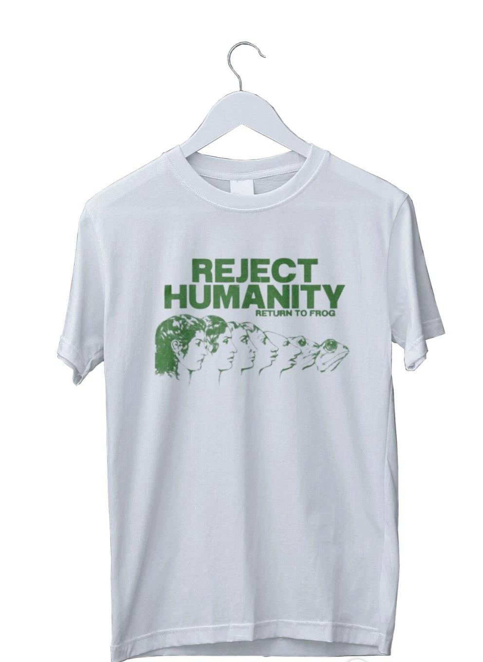 

Unisex Adult Casual Graphic Reject humanity frog graphic t-shirt Sc... M