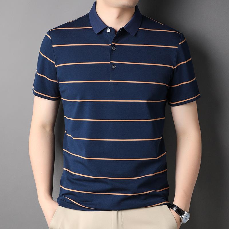 

Summer Youth Thin Striped Casual Trend Fashion Spot Loose Lapel T-shirt