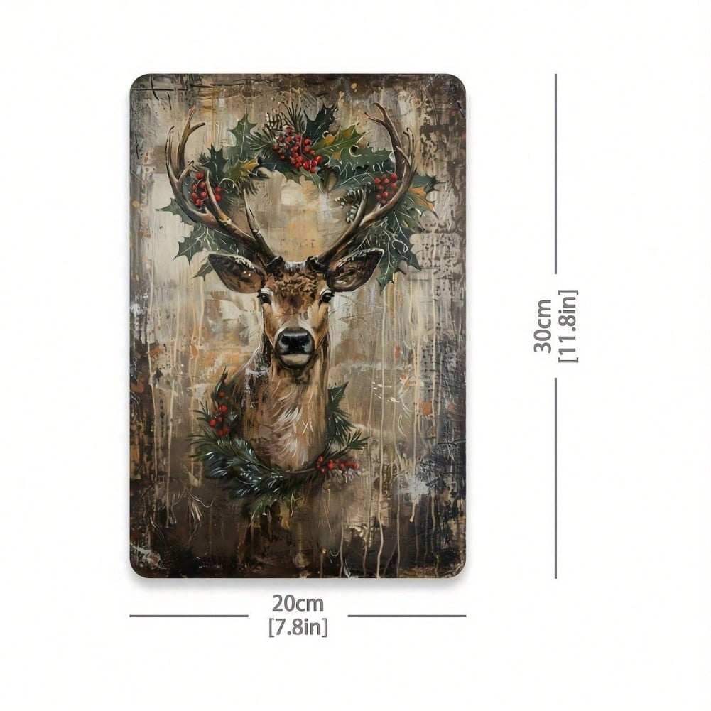 

Christmas Reindeer Metal Tin Sign for Home Decor Vintage Wall Art 8x12 Inch Christmas Gift 20x30 разноцветный