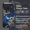 Moon Cherry Blossom Pattern Scenery Tempered Glass Phone Case for OPPO Reno 13 F 12 11 Pro 10 SE Find X3 Lite X5 A79 A58 Covers