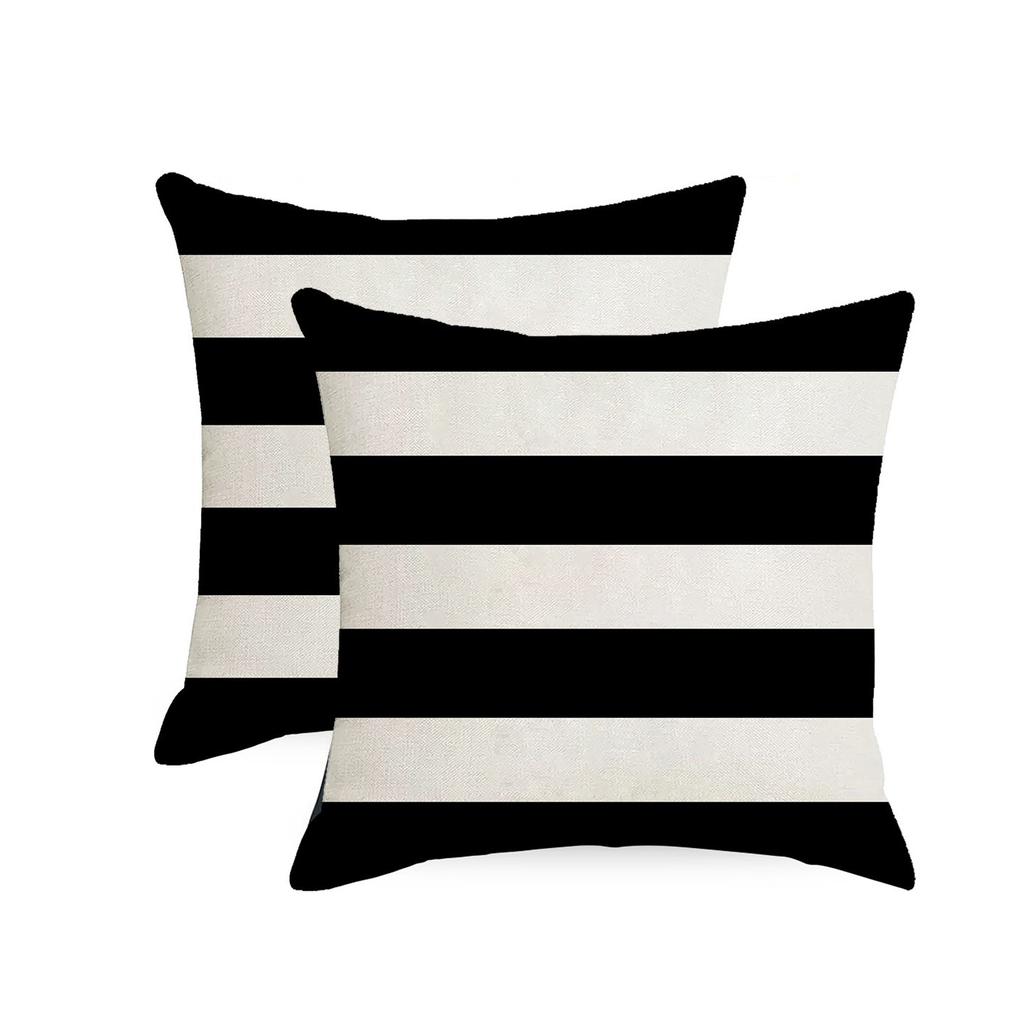 Home Geometric Stripes Graphic Simple Outdoor Waterproof Linen Pillowcase Sofa Chair Cushion