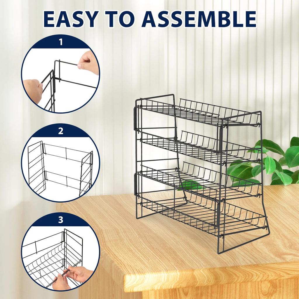 Metall-Snackständer für die Arbeitsplatte, 4 Etagen, Mehrzweck-Aufbewahrungsregal, tragbarer Organizer, Präsentationsständer für Tischplatte, Küche und Geschäft