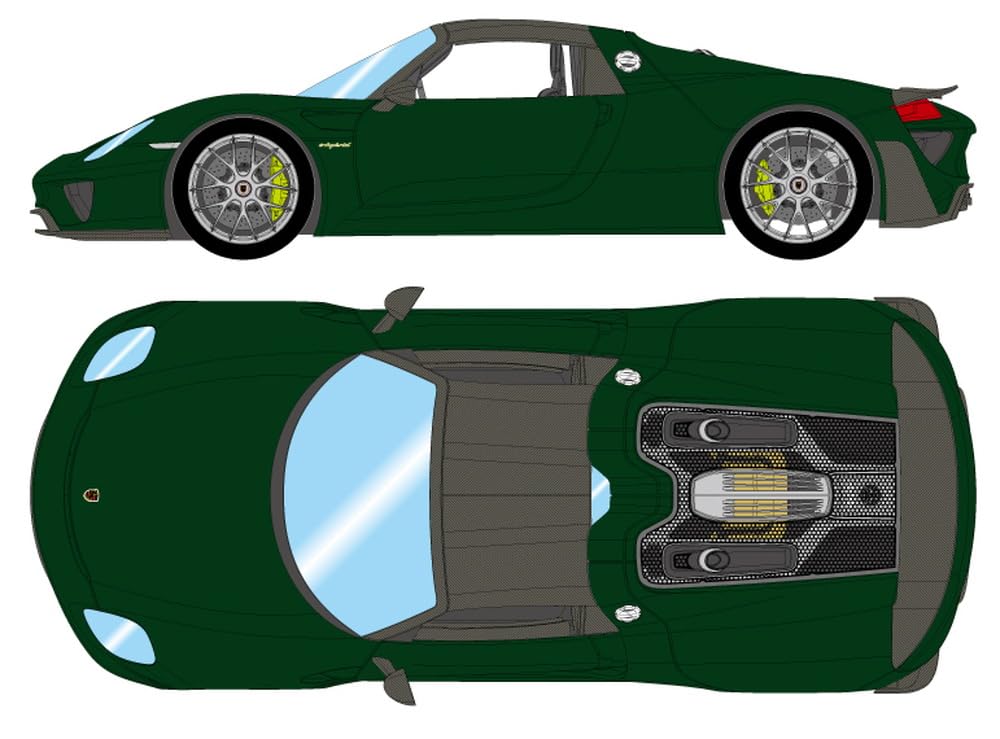 

EIDOLON COLLECTION Scale Porsche 918 Spyder Weissach Package 2011 Brewster Green Finished Model EM569H Make-up 1/43
