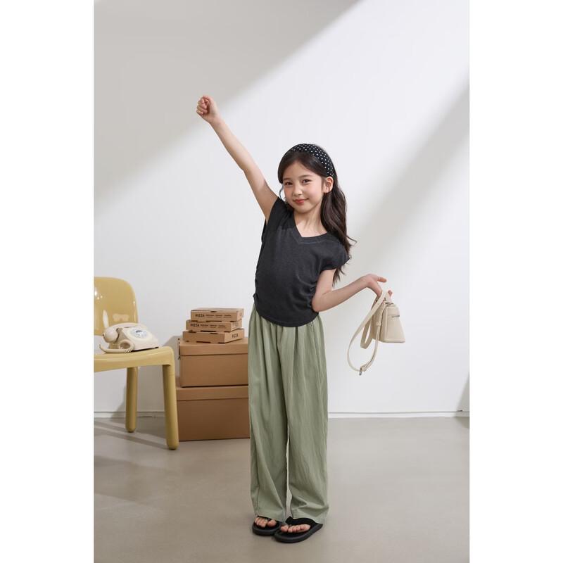 Girls' Slim Fit V-neck Flutter Sleeve T-shirt