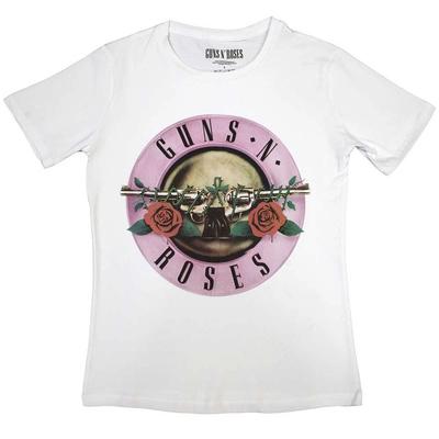 Guns N' Roses Damen T-Shirt: Klassisches Logo (Weiß)