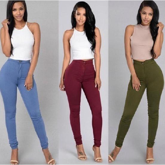 Women's Thin Stretch Candy Color Slim Fit Casual Denim Jeans