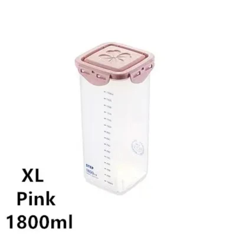 3 Different Capacity Plastic Sealed Cans Kitchen Storage Box Transparent Food Canister Keep Fresh New Clear Container