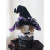 Handmade Dark Goth Lolita Wide-Brim Witch Hat for Halloween
