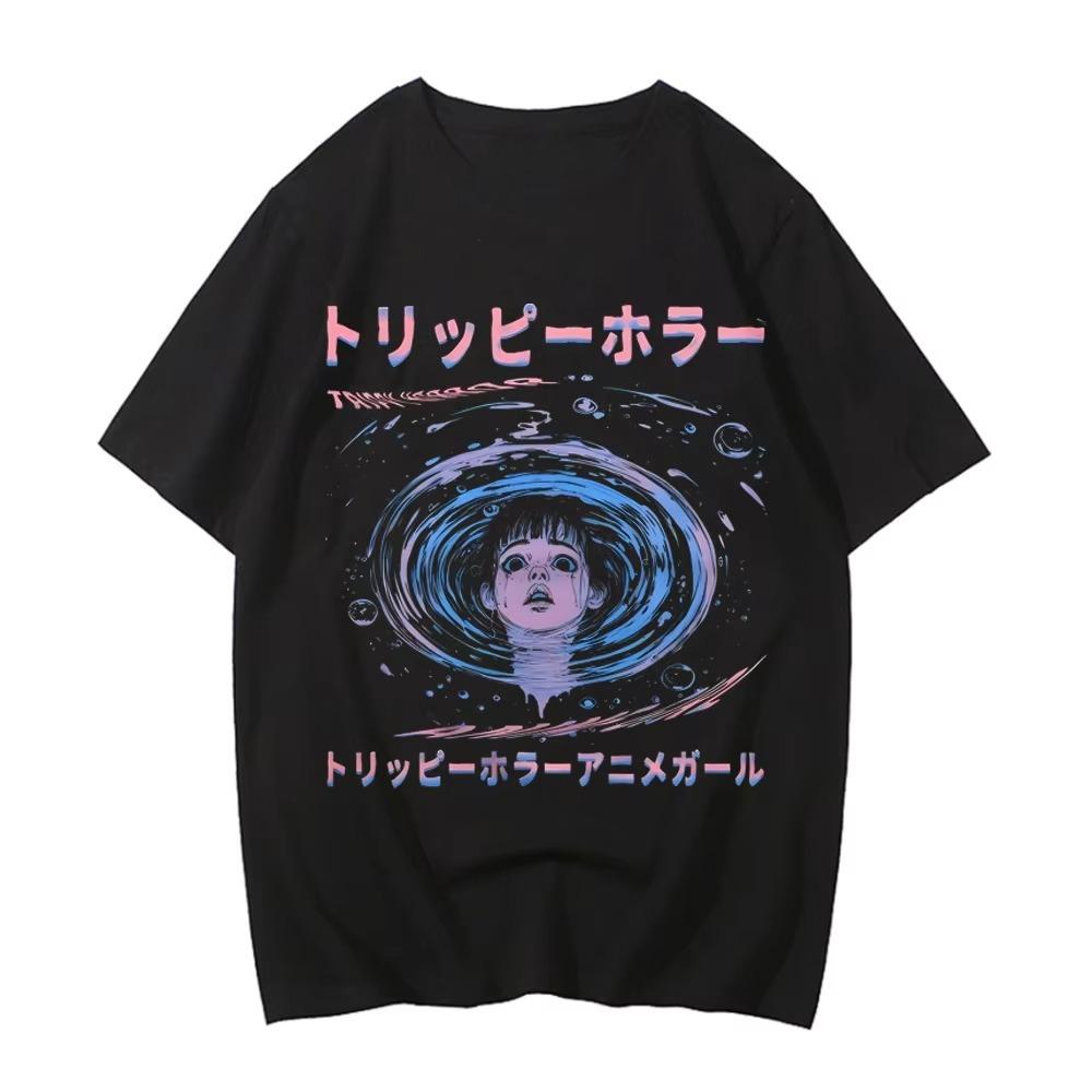 

Junji Ito T Shirts Men Punk Hip Hop Tees High Quality Cotton Casual T-shirta Anime Graphic Tees Unisex Streetwear Male Summer 4XL