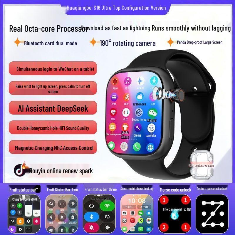 5G Dual System Smartwatch with Card Slot, Touchscreen & Rotating Camera