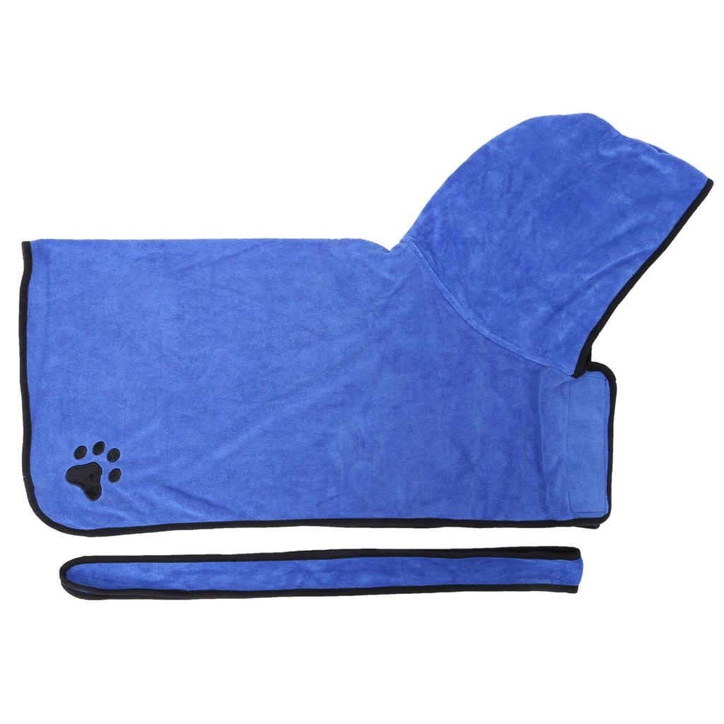 Vláknový mazlíčkový voděvzdorný župan pro psy s kapucí k sušení, osuška s páskem XL