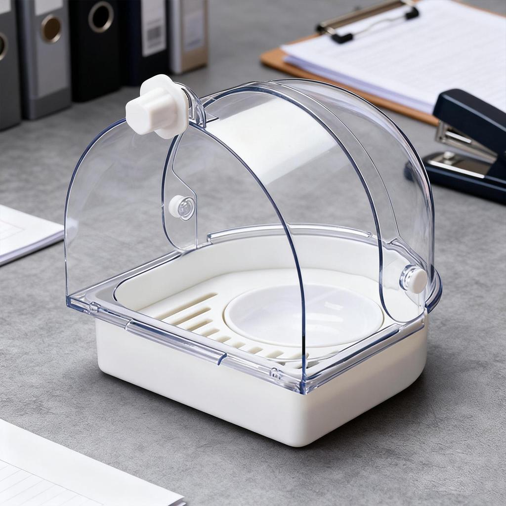 Parakeet Bath Shower Bathtub Bowl Splashproof Transparent Parrot Bath For Cage For Indoor Window Cockatiel Conure Canary