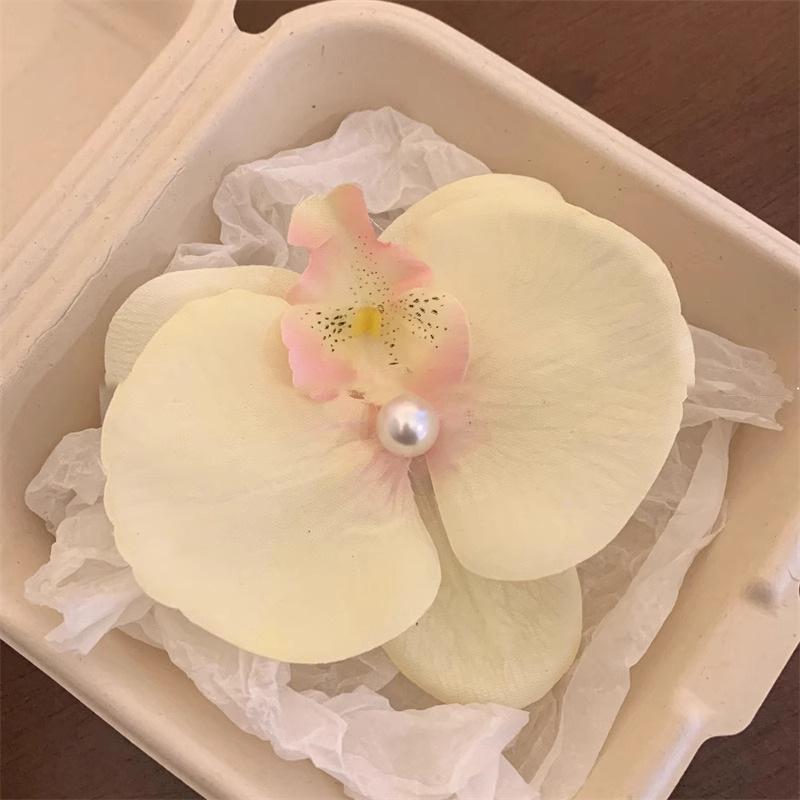 Spring Summer New Style Chinese Hairpin Flower Super Fairy Butterfly Orchid Pearl Duckbill Clip Travel Vacation Photography Hair Accessories Women