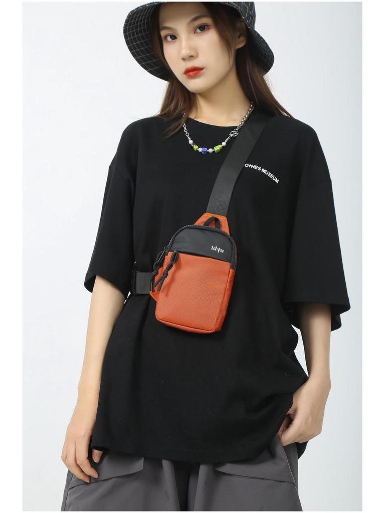 Men's Nylon Color Block Motorcycle Crossbody Bag - Trendy Japanese & Korean Casual Sports Style
