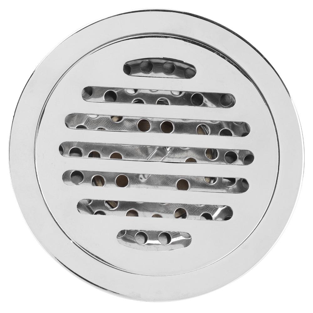 Copper Shower Floor Drain Silver Drain Strainer Universal Fit Hair Catcher Bathroom
