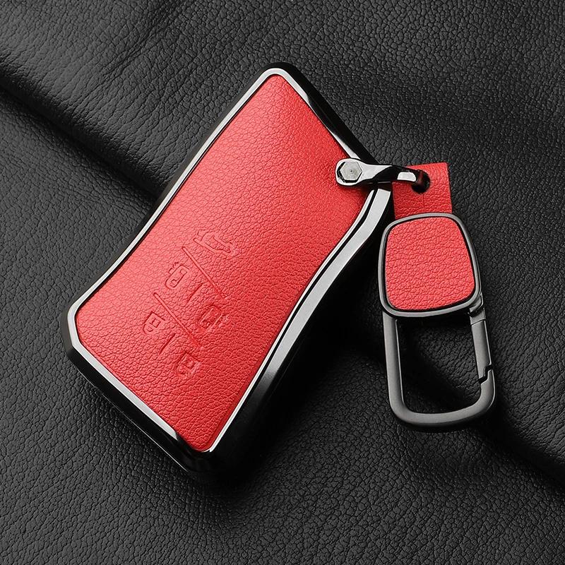 5 Button Metal and Leather Car Key Case Cover For Lexus LM350h LM500H  2024 Car Key Case Protect Fob