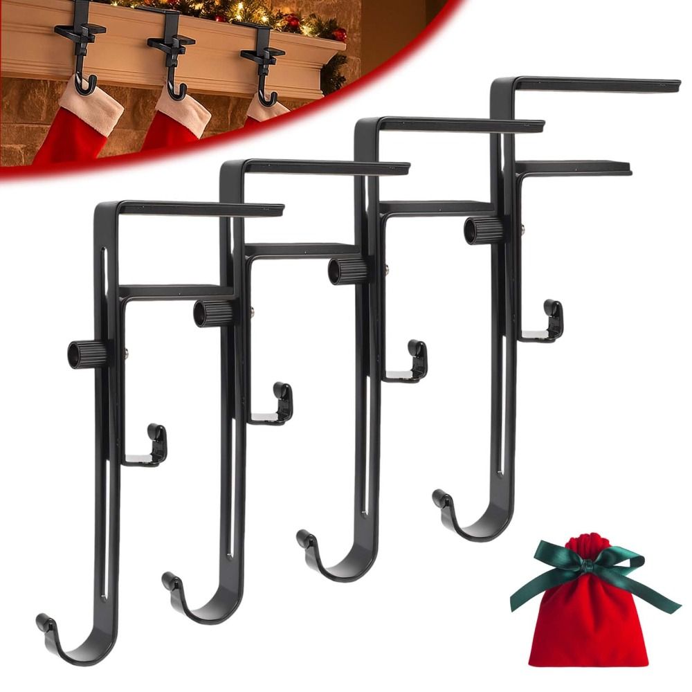 

Регульований тримач для різдвяних панчіх та гірлянд для каміна Гірлянди та гачок для панчіх для різдвяної полиці